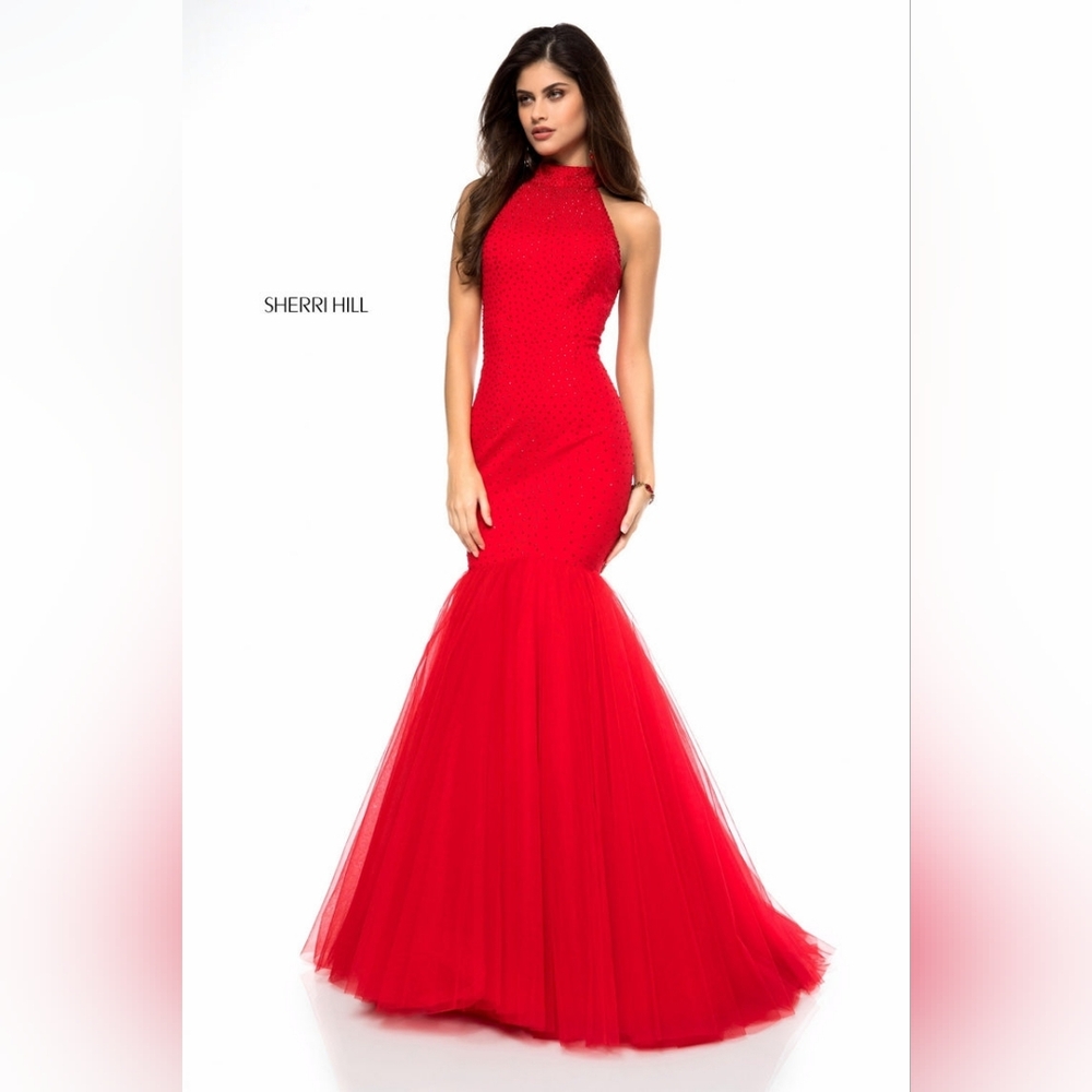 Sherri Hill #51779 Mermaid Prom Gown IVORY, Size 6